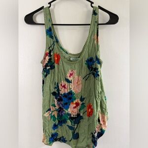 Kimchi Blue Floral Tank Top in Green and Multicolor